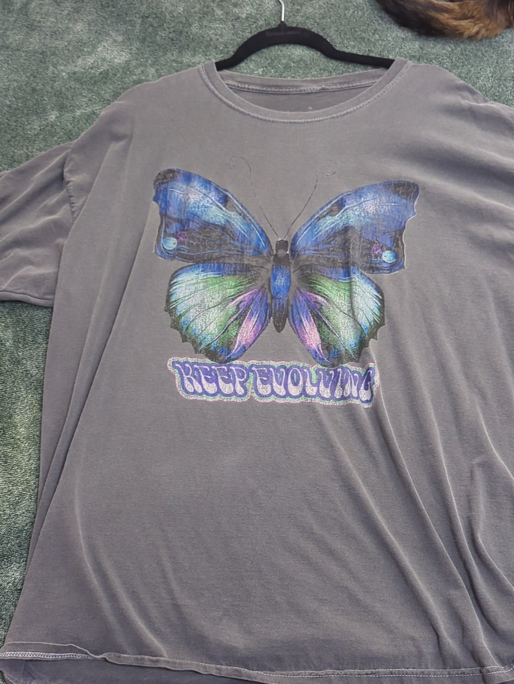 Keep Evolving Butterfly Graphic Tee - Gray